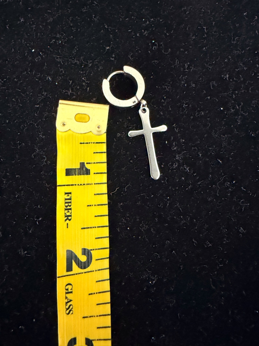 Silver Cross Dangle earring - Picture 3 of 3
